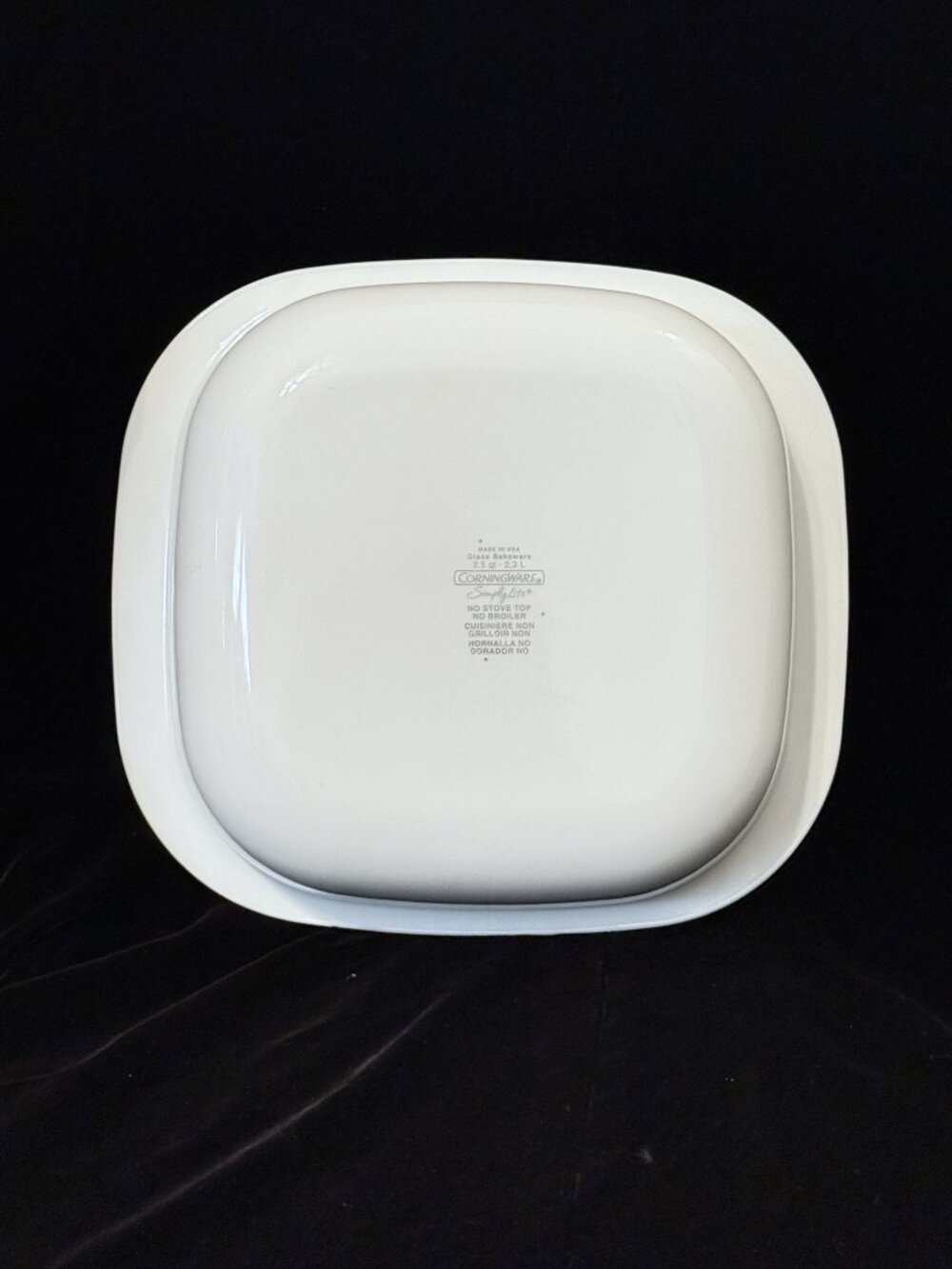 3 Pc Corning Ware Simply Light 2.5 Qt White Casserole Baking Dish with Glass Lid - Picture 3 of 11